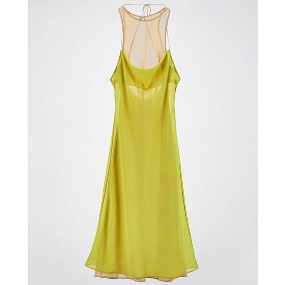 ZARA CONTRASTING MIDI DRESS NEW - Picture 1 of 6